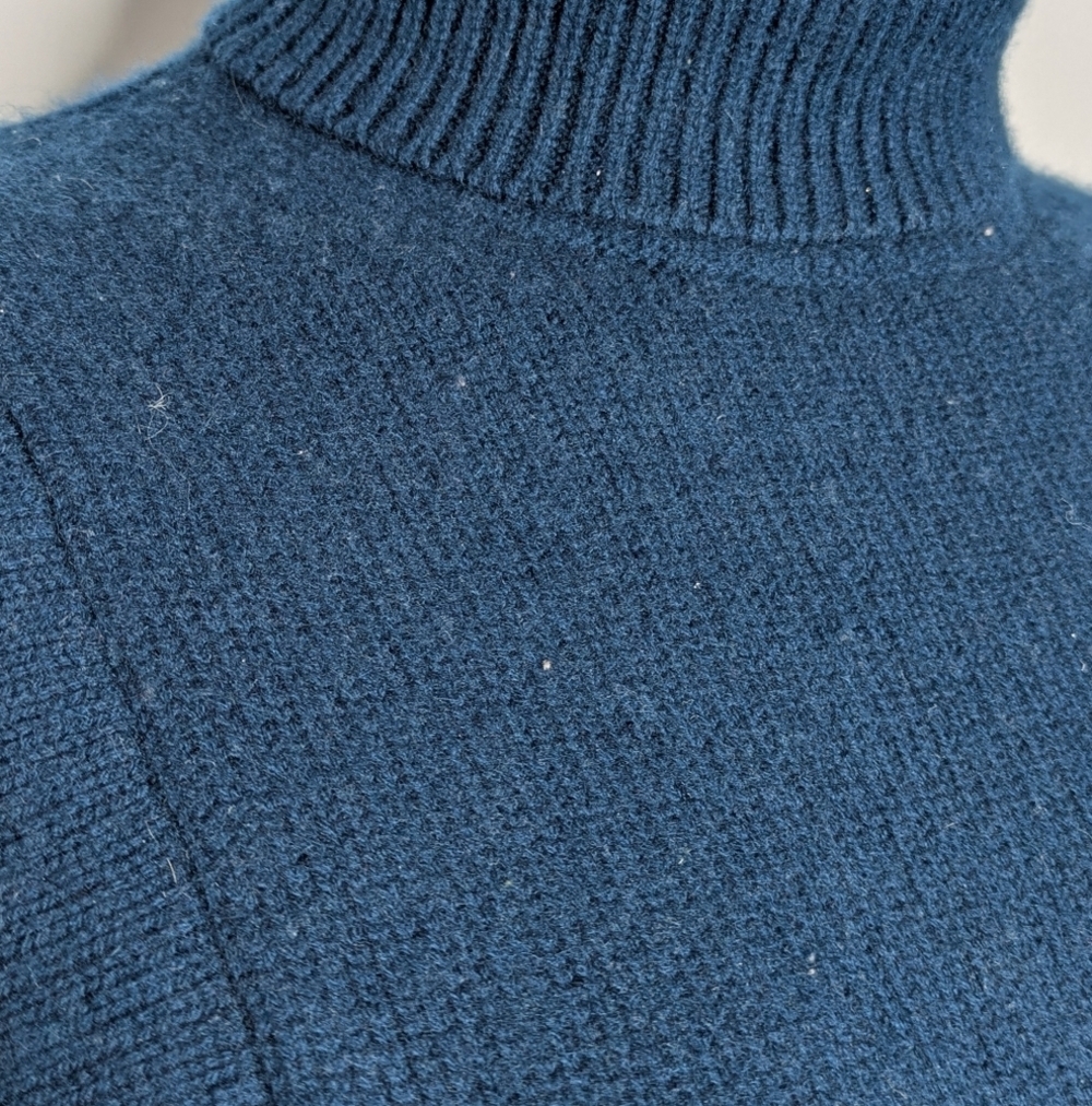 Athleta Blue Mock Neck Turtle Neck Wool Cashmere Sweater XS - Picture 3 of 8